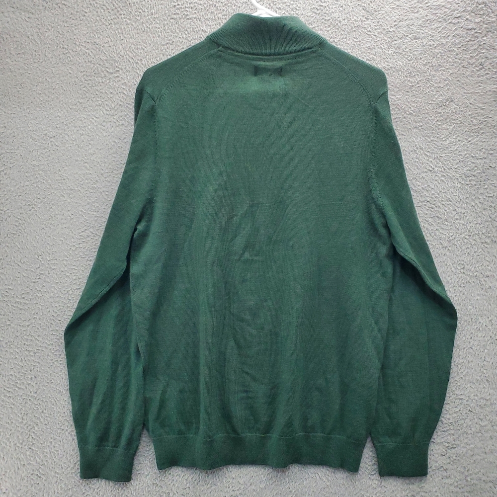 Galeries Lafayette Merino Wool Sweater Mens Size Xl Green 1/4 Zip Nwt — image 8 of 8